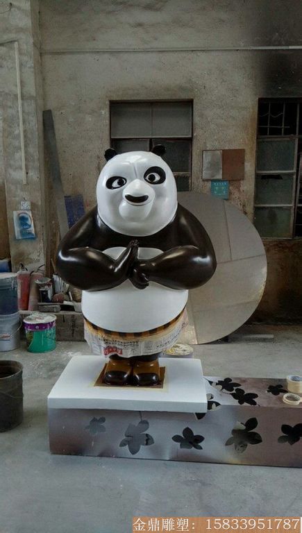 玻璃钢功夫熊猫雕塑 卡通雕塑1
